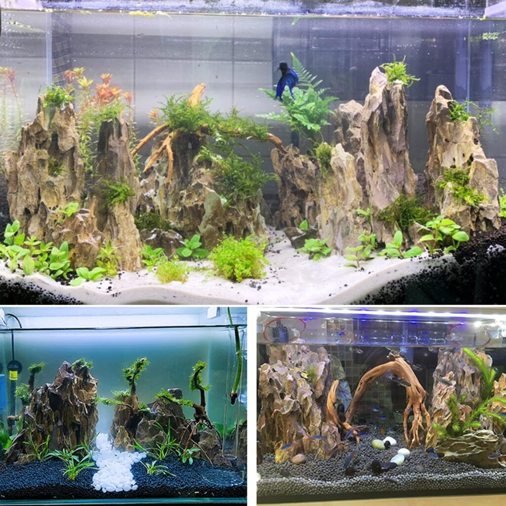 how to decorate with dragon stone for fish tank